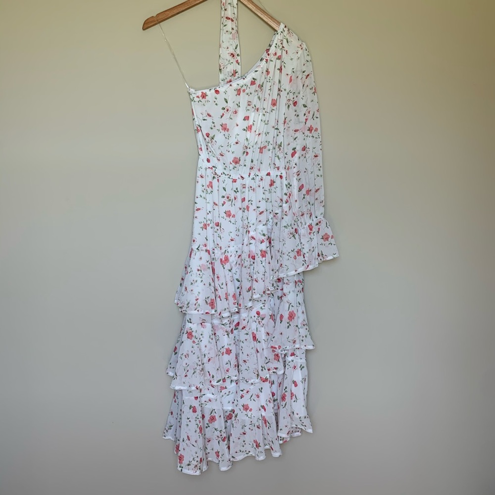 NWT Petal and Pup One shoulder floral midi dress S